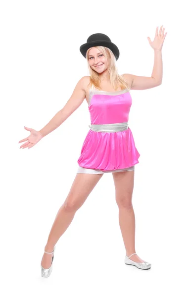 Girl dancing on christmas party — Stock Photo, Image