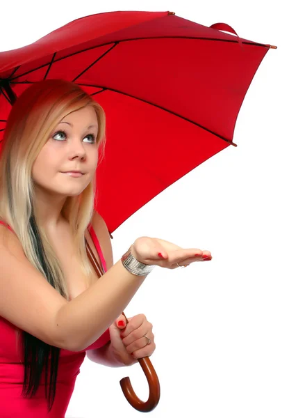 Girl holding umbrella — Stock Photo, Image