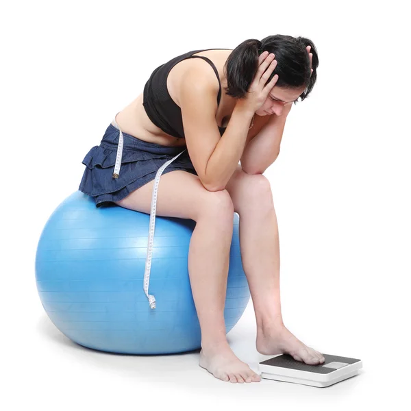 Woman with measure tape — Stock Photo, Image