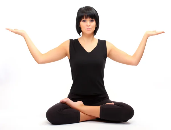 Menina em pose de Yoga. — Fotografia de Stock