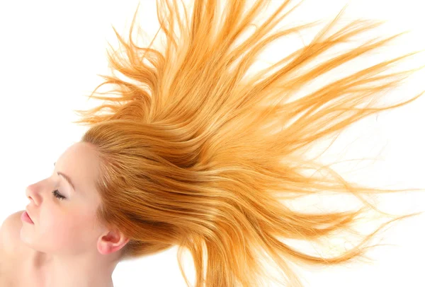 Jonge gezonde vrouw met mooie lange haren. — Stockfoto