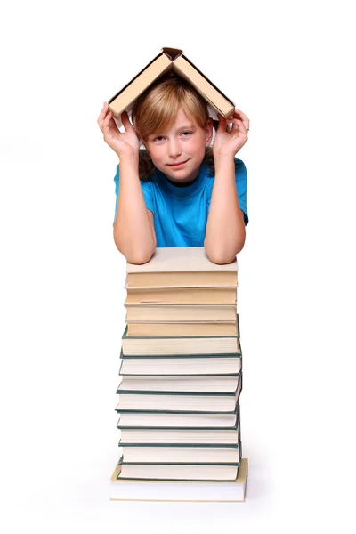 Pretty girl with opened book. Stock Picture