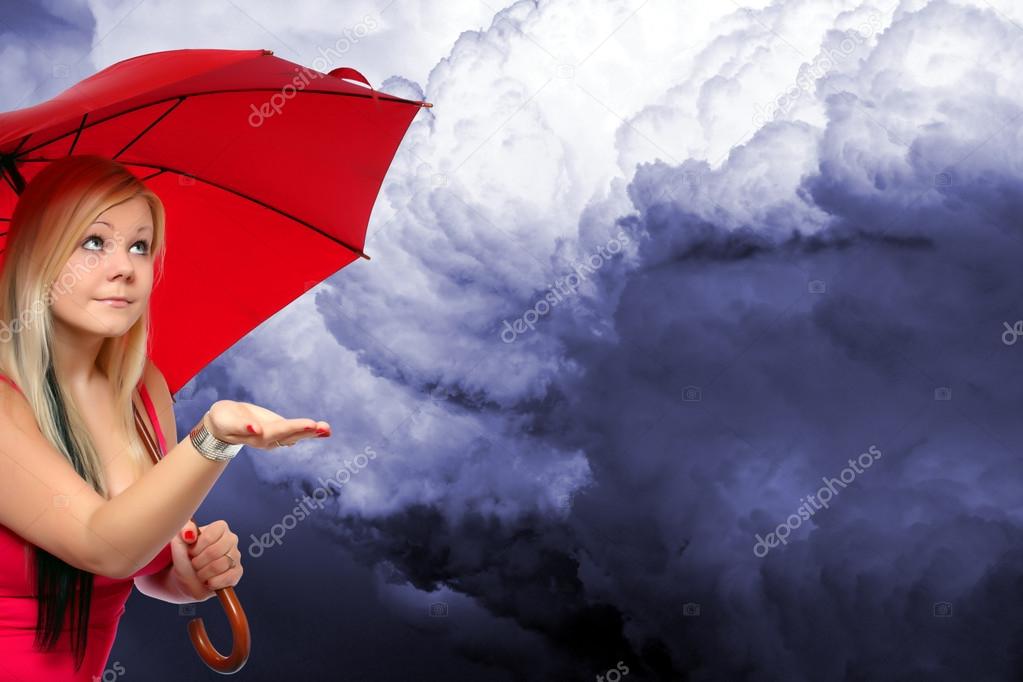 Girl holding umbrella