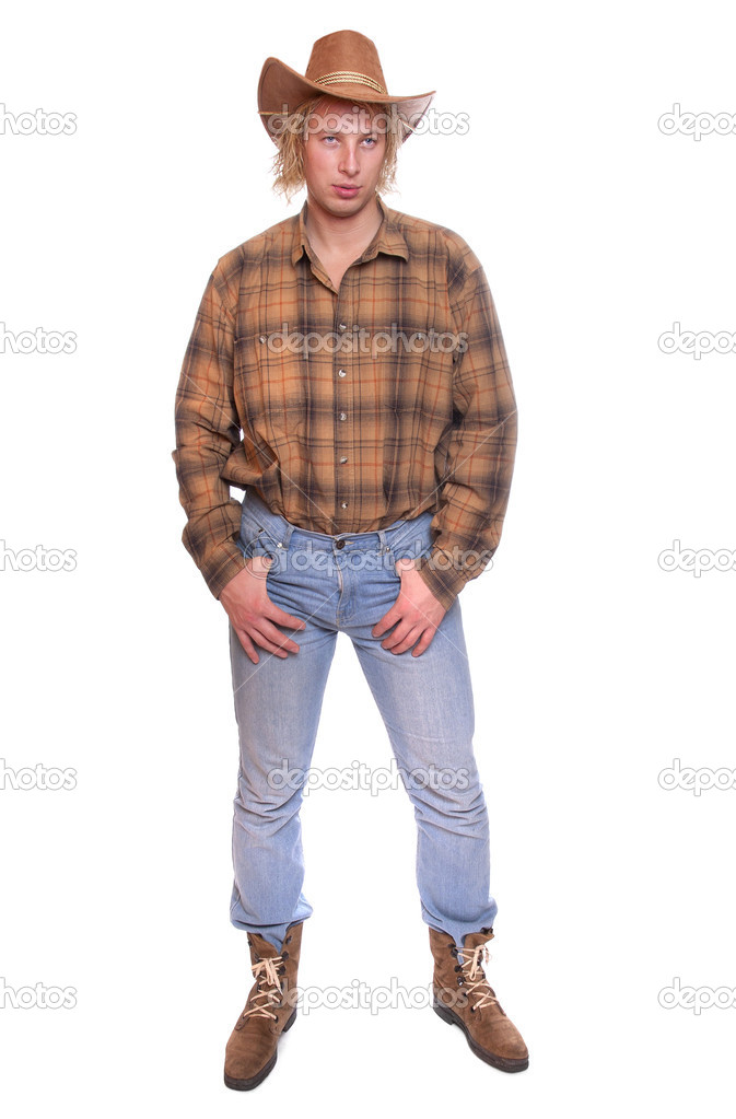 Farmer in cowboy hat. — Stock Photo © vladvitek 33186909