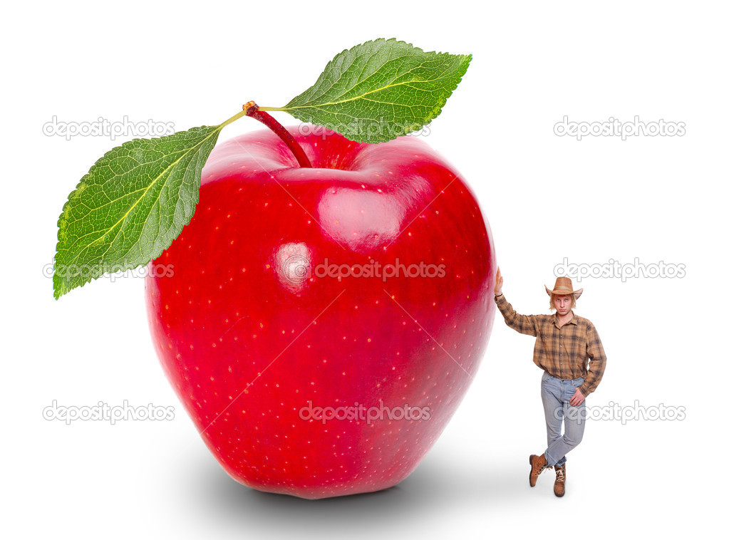 Farmer with apple