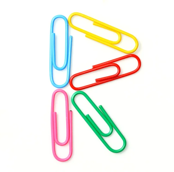 Colorful letter R from paperclips. — Stock Photo, Image