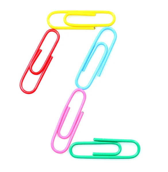 Colorful number two from paperclips. — Stock Photo, Image