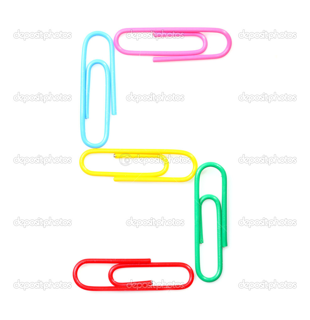 Colorful number five from paperclips. — Stock Photo © vladvitek 33359847