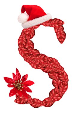 Noel Noel Baba şapkası ve çorap s harfi.