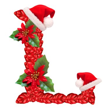 Noel Noel Baba şapkası ile l harfi.