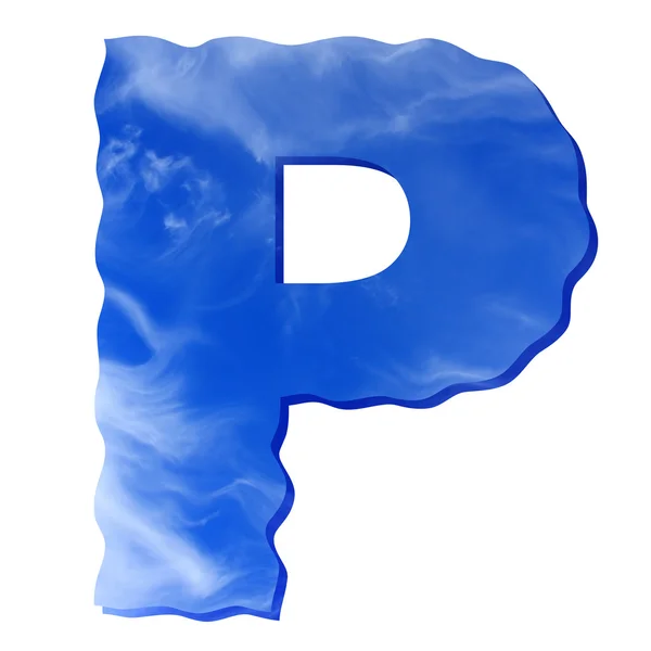 Cloud letter P — Stock Photo, Image