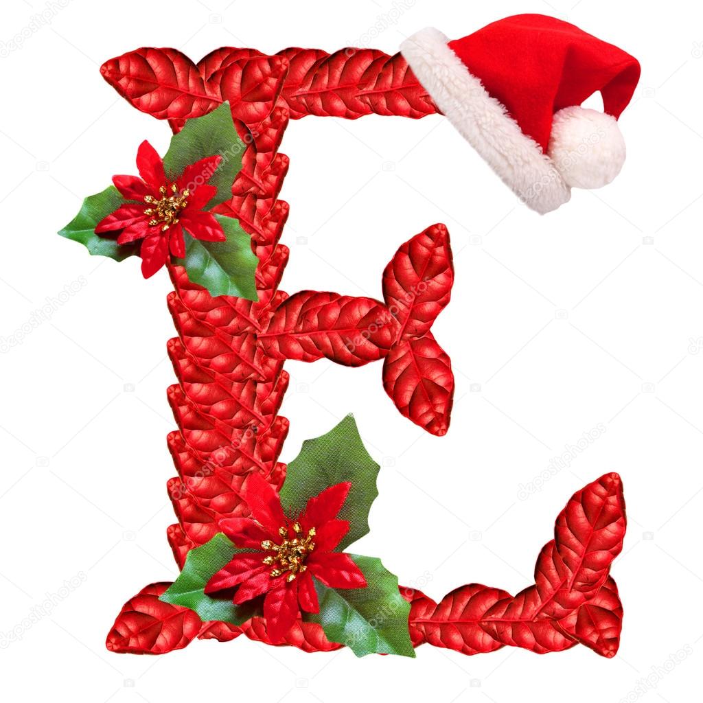 Christmas letter E with Santa Claus cap. Stock Photo by ©vladvitek 33361183