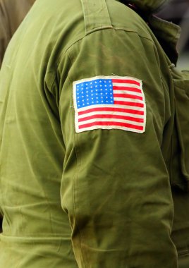 Amerikalı bir asker üniforması bayrağı yama.