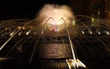Singing night Fountain. clipart