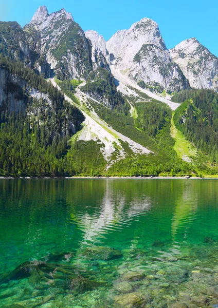 O Vorderer Gosausee lago de montanha alpina — Fotografia de Stock