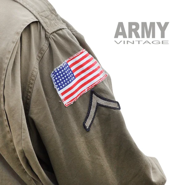 Patch de bandeira no vestido de batalha americano — Fotografia de Stock