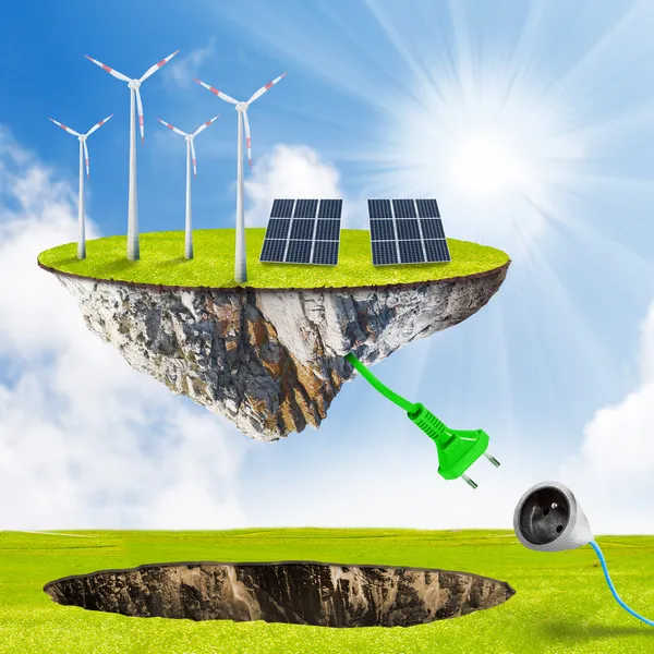 Зеленая энергия. Концепция возобновляемых источников энергии . — стоковое фото