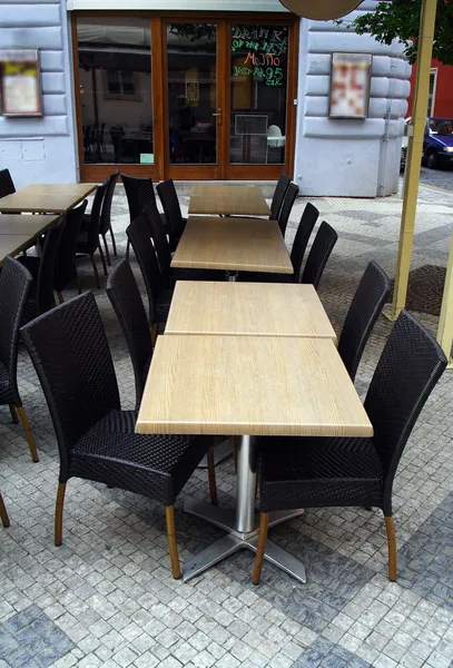 Tables and chairs in open air — Stock Photo, Image