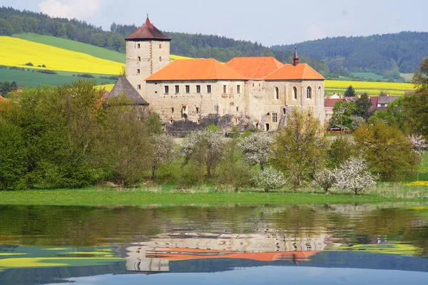 Paesaggio con castello gotico — Foto Stock