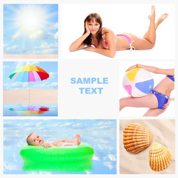 Collage holiday at sea — Stock Photo, Image