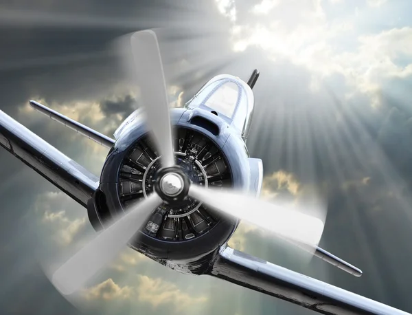 Luta no céu. Colagem de aviões vintage. Tema da guerra aérea . — Fotografia de Stock