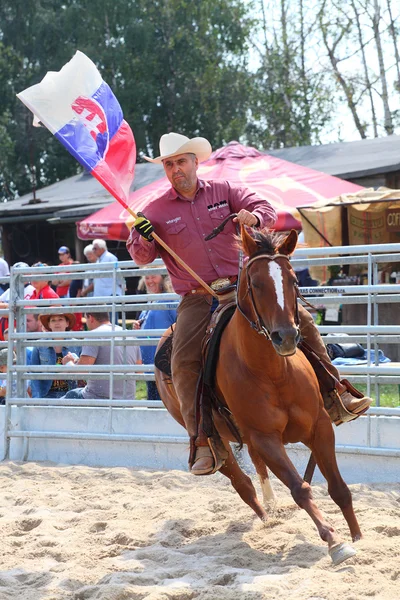 Cowboy with flag. — Stock Photo, Image