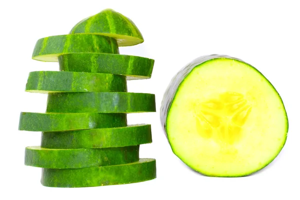 Freshly sliced cucumber — Stock Photo, Image