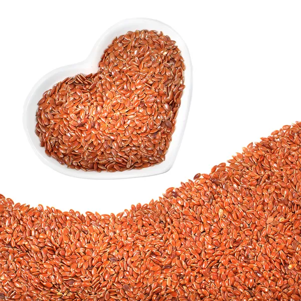 Flax seeds heart — Stock Photo, Image