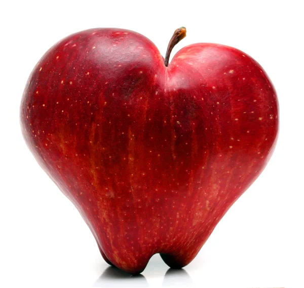 Coeur de pomme rouge - symbole d'un mode de vie sain . — Photo