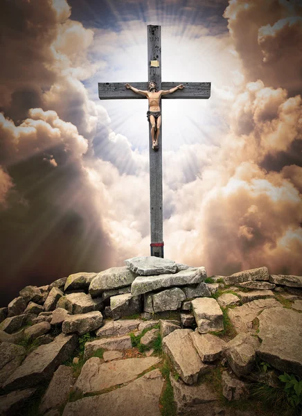 耶稣在十字架上. — 图库照片