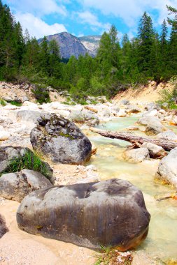 Alp dağ nehir dolomites - İtalya - Avrupa