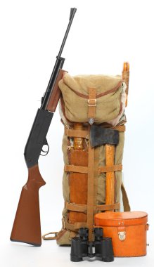 vahşi doğada kamp için vintage dişli.