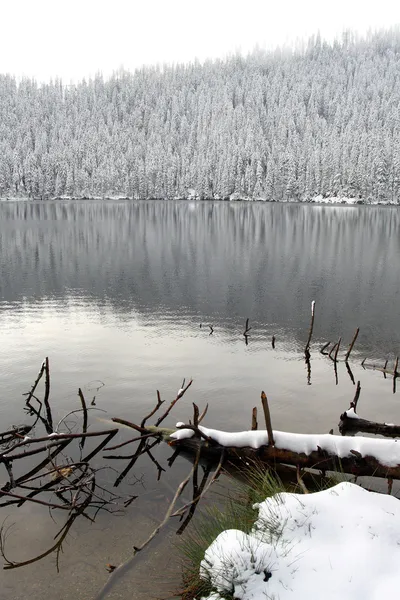Primeira neve em Devils Lake . — Fotografia de Stock