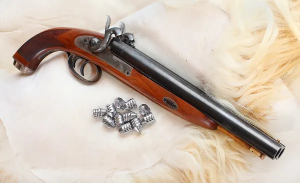 Fondo de pantalla retro con pistola colonial británica — Foto de Stock