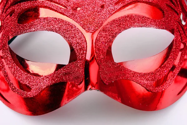 Decorated mask for masquerade on red velvet. — Stock Photo, Image