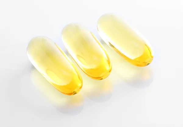 Omega-3 pills - close up with shallow DOF. — 스톡 사진