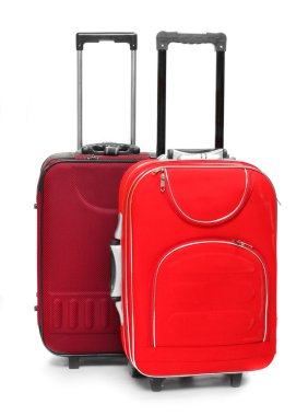 iki kırmızı seyahat çantaları
