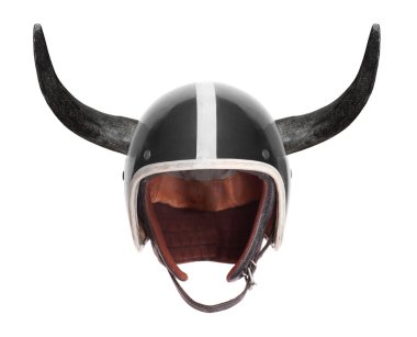 Boğa uzun boynuzlu Retro motosiklet kask.