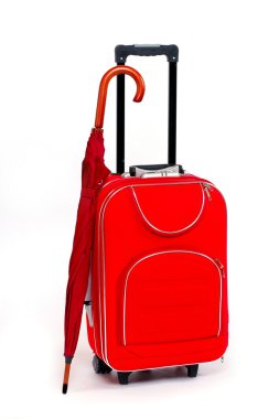 seyahat çantası ve şemsiye