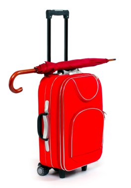 seyahat çantası ve şemsiye