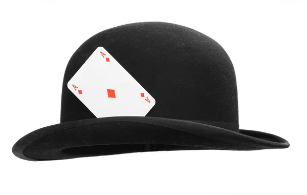 Cowboy hat with ace card. — Stock Photo, Image