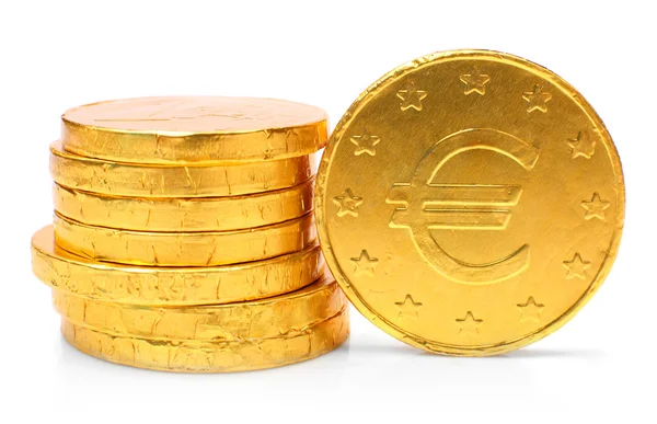 Pièces en euros dorées — Photo