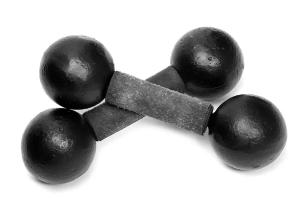 Vintage zwart dumbells — Stockfoto