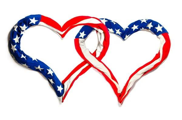 Heart frame make out of American Flag — Stock Photo, Image
