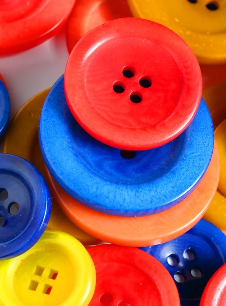 Wooden and polyester buttons — Stock Photo, Image