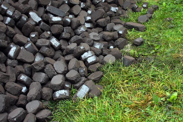 Brown coal tilt on a grass — Stock Photo, Image