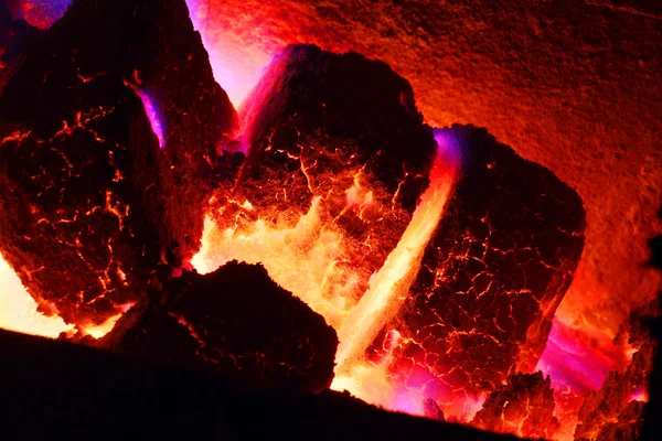 Burning brown coal - conceptual image - global warming. — Stock Photo, Image