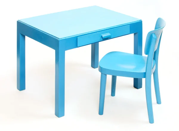 Mesa vacía azul — Foto de Stock