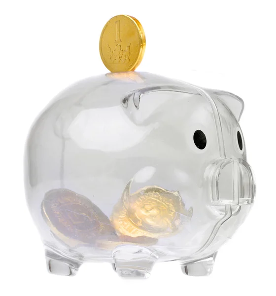 Piggy bank stijl glas moneybox — Stockfoto