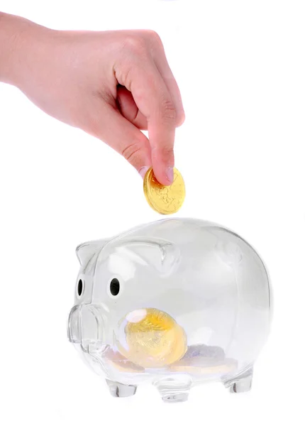 Piggy bank stijl glas moneybox — Stockfoto